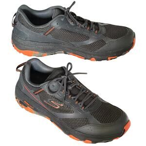 Skechers Mens GO RUN Trail Altitude Running Shoes Air Cooled Dk Gray Orange 11.5